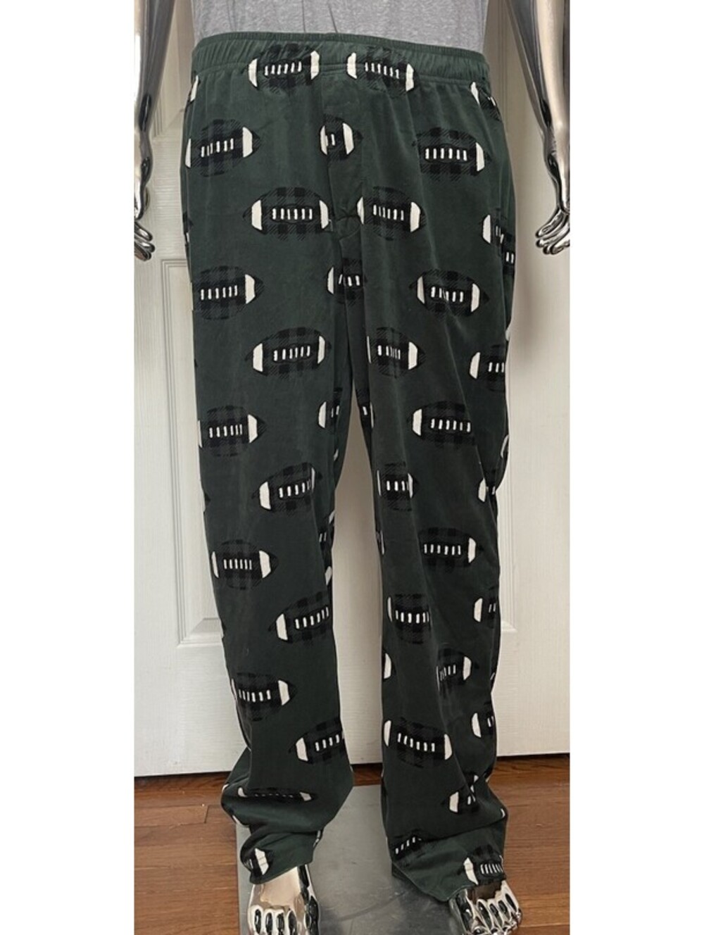 Celebrate Together Football Pajama Pants Dark Green Men's L